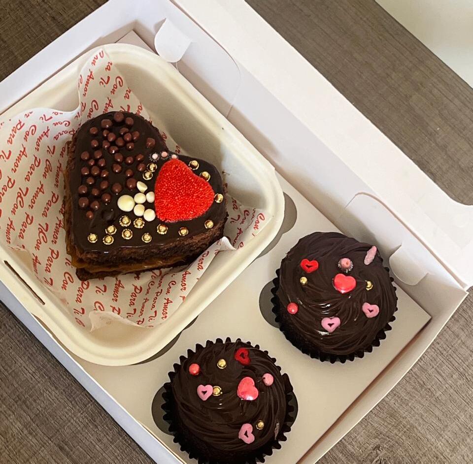 Torta corazón de chocolate